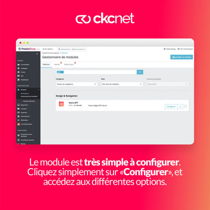 YourGPT chatbot module with enable/disable and scheduling options