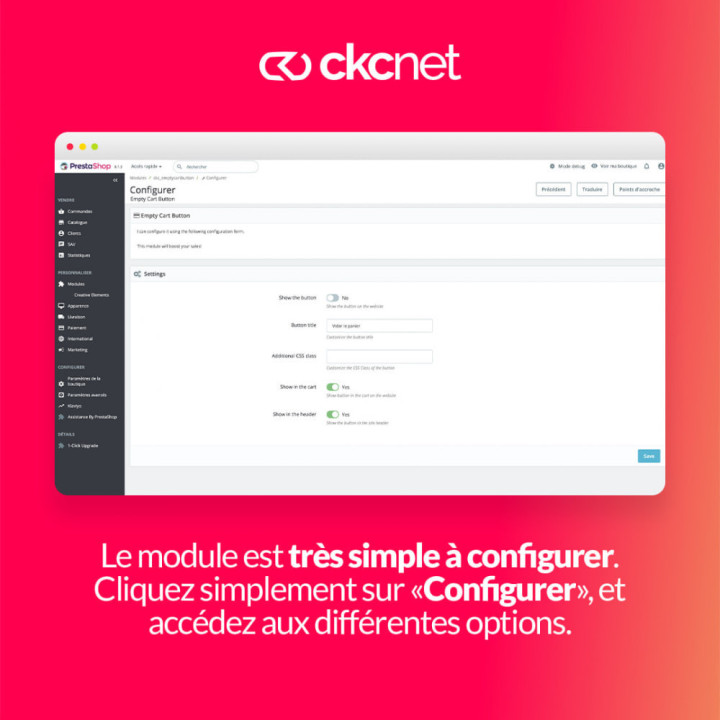 ClearCart : Bouton Vider le Panier